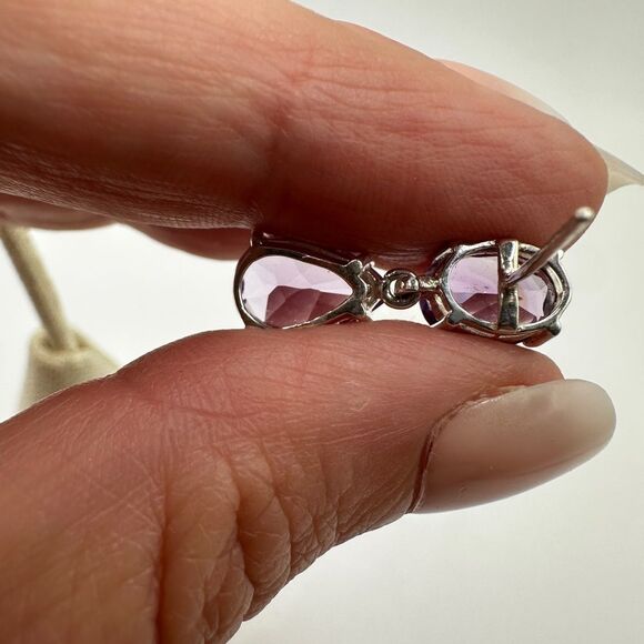 NWOT Stunning Faceted Amethyst dangle earrings set in sterling silver! - Picture 10 of 16